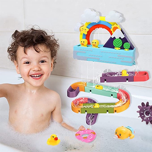 Baby Bath Toys Bathroom Track Toys Slide Splash Water Ball Toy kid